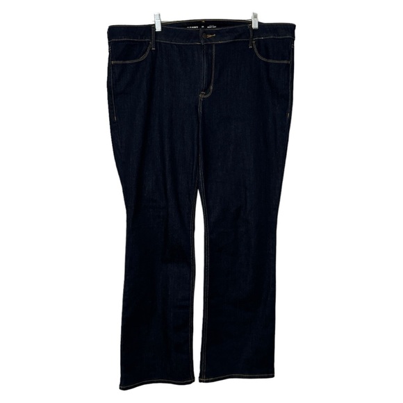 Old Navy Mid Rise Boot Boocut jeans dark wash denim women’s 20 like new - Picture 1 of 9
